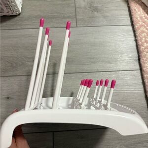 Munchkin White and Pink Bottle Drying Rack